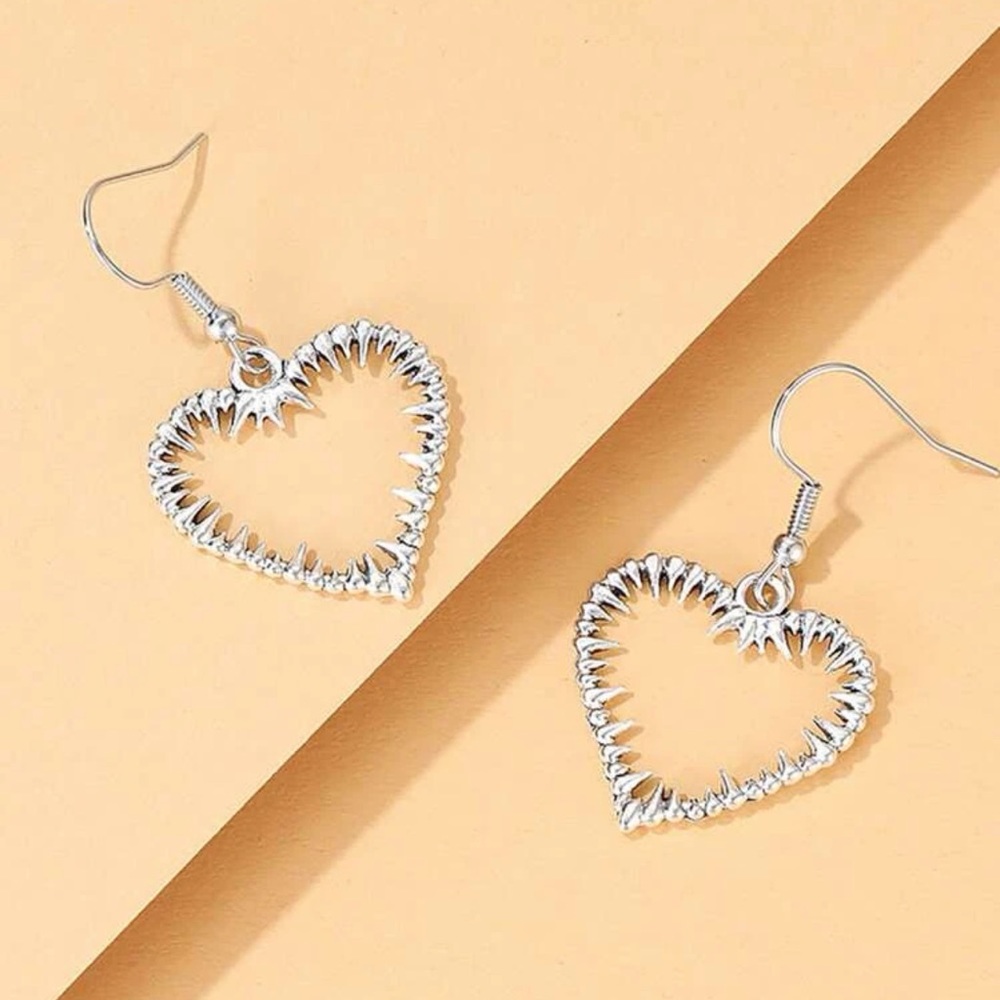Barbed heart earrings